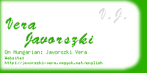 vera javorszki business card